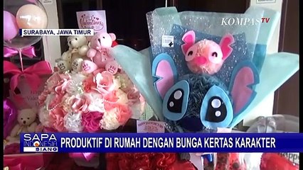 Kertas Tisu Disulap Menjadi Bunga dan Karakter Tokoh Animasi