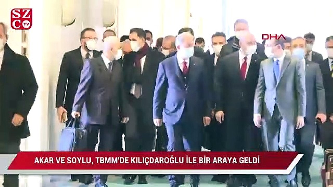 Bakanlar Akar ve Soylu, TBMM'de CHP Genel Başkanı Kemal Kılıçdaroğlu ile bir araya geldi