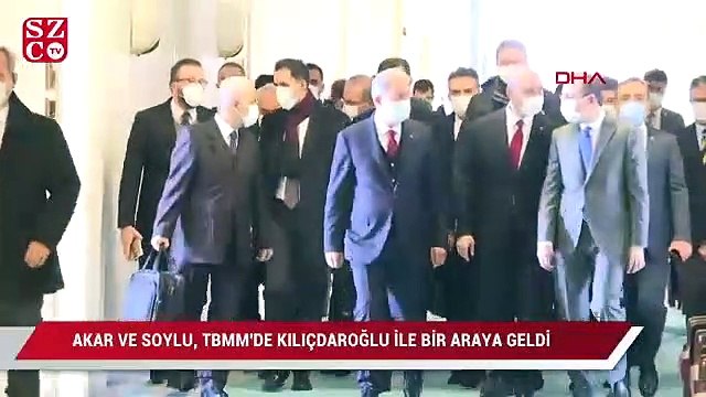 Bakanlar Akar ve Soylu, TBMM'de CHP Genel Başkanı Kemal Kılıçdaroğlu ile bir araya geldi