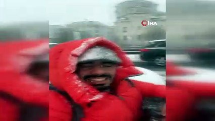 Karda bile “drift” yapan sürücüler kamerada