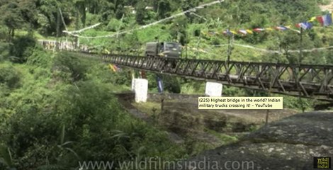 Highest bridge in the world_ Indian military trucks crossing it!