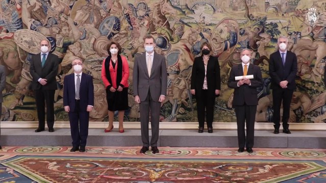 El Rey Felipe VI recibe en audiencia a una delegación del INE