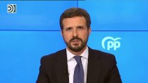 Casado reivindica el discurso de la moción de censura contra Vox y anuncia que deja Génova 13