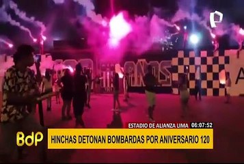 Download Video: Alianza Lima: hinchas celebran aniversario 120 con fuegos artificiales