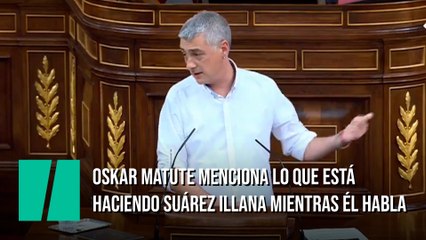 Oskar Matute menciona lo que está haciendo Suárez Illana mientras él habla