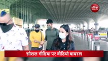 पत्नी साक्षी के संग मुंबई एयरपोर्ट पर दिखे एमएस धोनी , सोशल मीडिया पर वीडियो वायरल