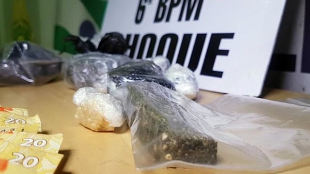 Dois são detidos pelo Choque com cocaína, crack e maconha no Periolo