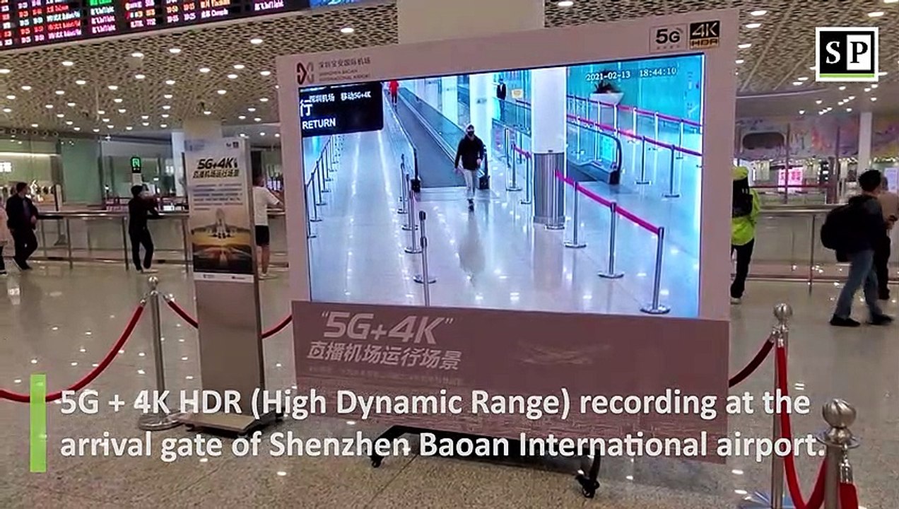 5G 4K HDR Shenzhen Airport domestic arrival hall recording