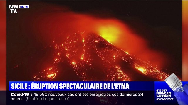 L'impressionnante éruption de l'Etna provoque une pluie de pierres volcaniques en Sicile