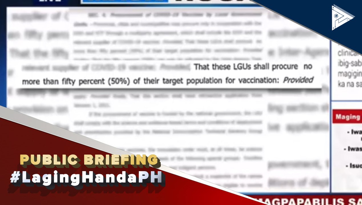 Laging Handa | Panukalang batas na magpapabilis sa pagbili ng COVID-19 vaccines, pinag-aaralan na rin sa Senado