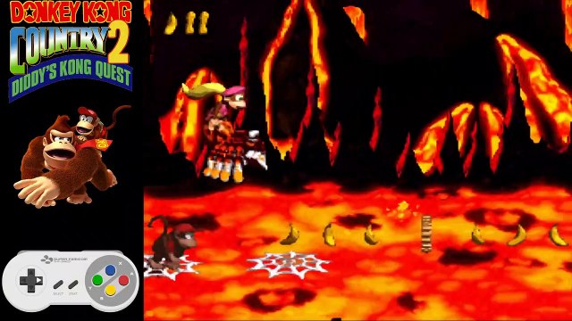 Donkey Kong Country 2 - Diddy's Kong Quest [#2] / Crocodile Cauldron / ALL DK Coins [SNES]