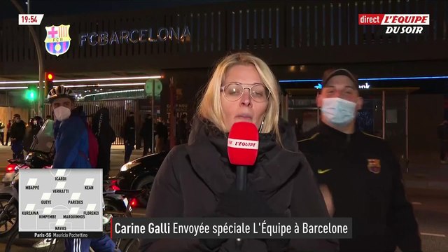 Carine Galli en duplex depuis Barcelone pour suivre la rencontre entre Barcelone et le PSG - L'Équipe
