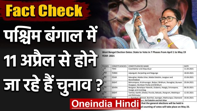 Fact Check: West Bengal में 11 April से होने जा रहे हैं Assmebly Election 2021 ? | वनइंडिया हिदी