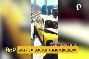 VES: camión choca contra un auto por falta de señalización