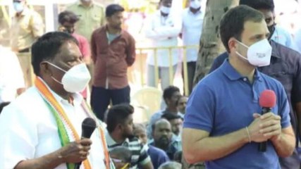 Watch: How Puducherry CM Narayanasamy mistranslated woman's complain to Rahul Gandhi