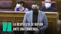 La respuesta de Rufián ante la pregunta de si acepta una enmienda en el Congreso