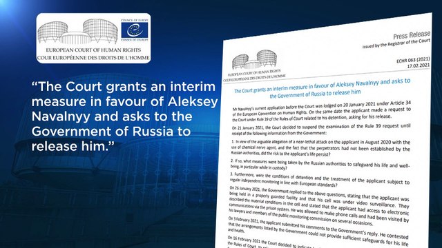 ЕСПЧ требует освободить Навального