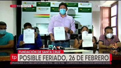 Presentan proyecto de ley para declarar feriado departamental en Santa Cruz el 26 de febrero