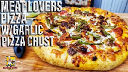 Meat Lovers Pizza with Garlic Pizza Crust.
