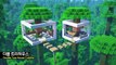 ⛏️ 마인크래프트 야생 건축 강좌 __  방이 2개인 나무 위에 있는 집  [Minecraft Double Tree House Build Tutorial]