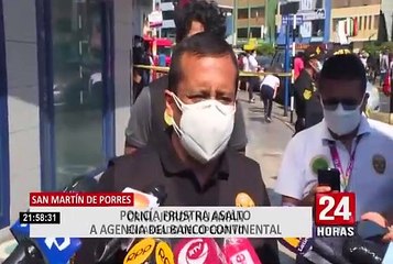 PNP capturó a tres delincuentes que intentaron robar a mano armada un banco