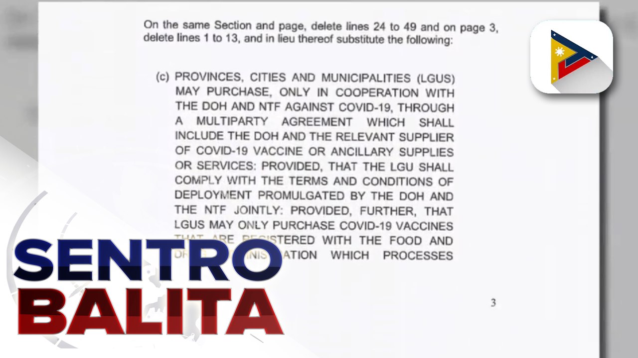 Kamara, inalis ang probisyon na nagpapahintulot sa LGUs na direktang bumili ng COVID-19 vaccines sa manufacturers; Pondo para sa indemnification, tiniyak ng ilang mambabatas