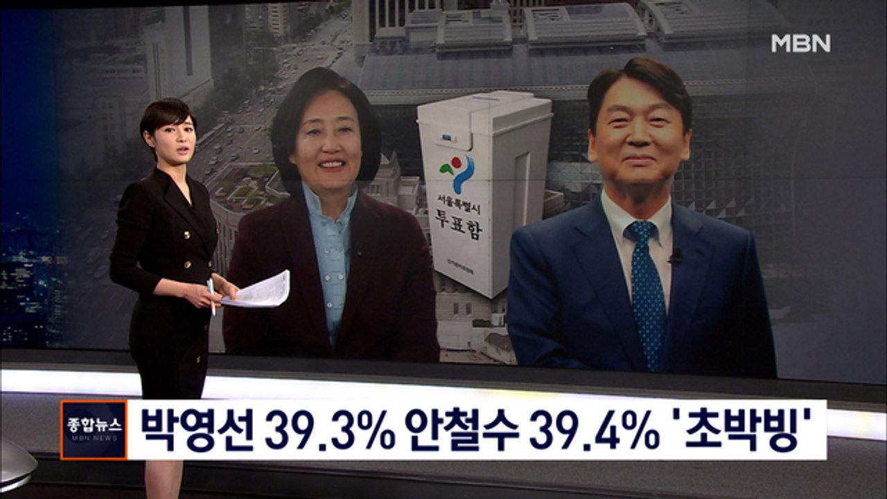 [MBN 여론조사] 서울 박영선 39.3% 안철수 39.4% '초박빙'…3자 대결은 박영선 우세