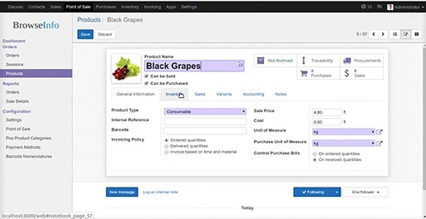 How to add unique Serial and Lot number to Products from POS Screen | Odoo
