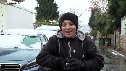 شاهد: الثلوج تكسو مدينة القدس