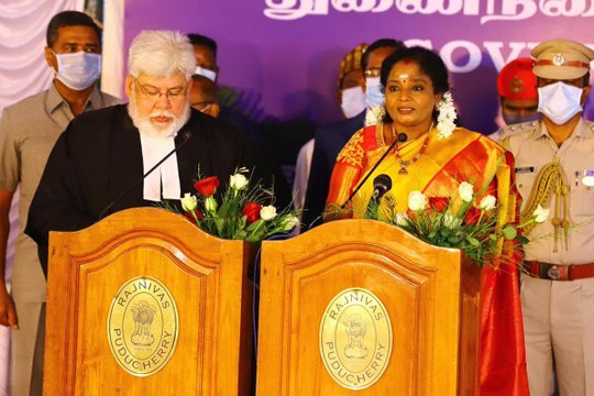 Tamilisai Soundararajan sworn in as Puducherry Lt Governor