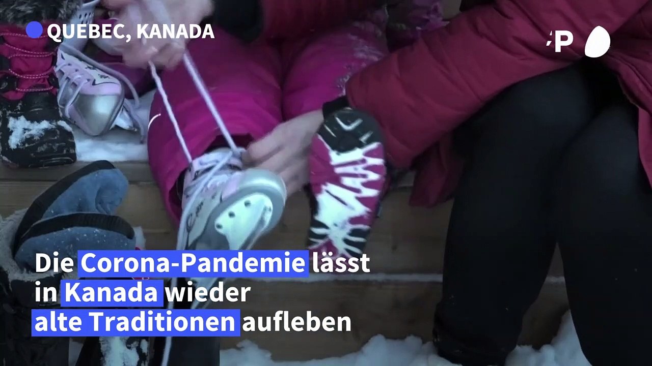 Kanadier setzen sich eishockey-felder in den garten