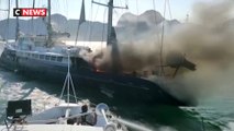 Bernard Tapie : son ancien voilier «Le Phocéa» ravagé par les flammes