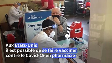 Covid-19 : des habitants de Washington se font vacciner à la pharmacie