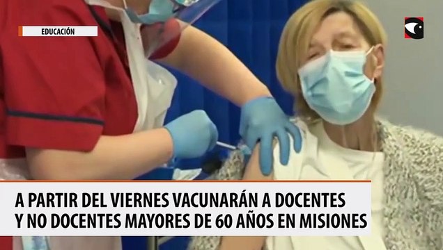 A partir del viernes se vacunarán a docentes y no docentes mayores de 60 años activos en Misiones