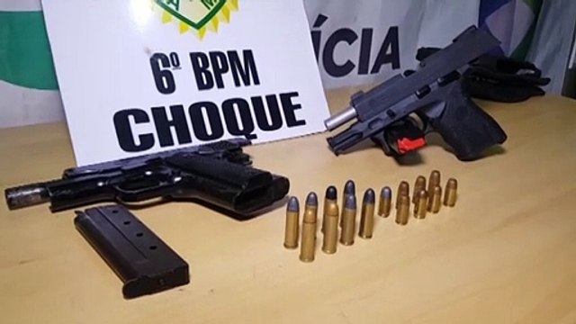 Dupla é detida no Turisparque com pistolas, munições e carros furtados