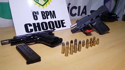 Dupla é detida no Turisparque com pistolas, munições e carros furtados