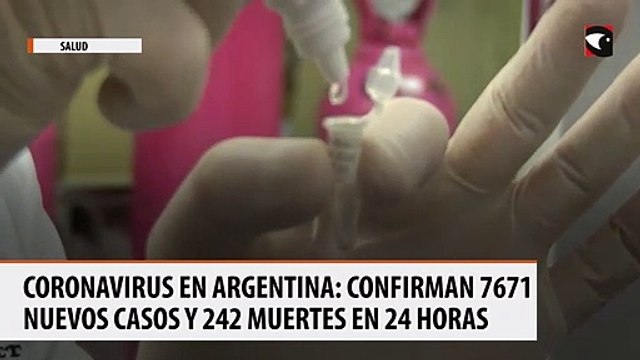 Coronavirus en Argentina confirman 7671 nuevos casos y 242 muertes en 24 horas