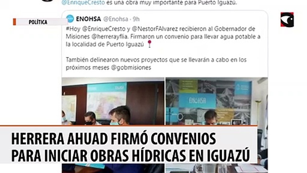 Herrera Ahuad firmó convenios para iniciar obra...