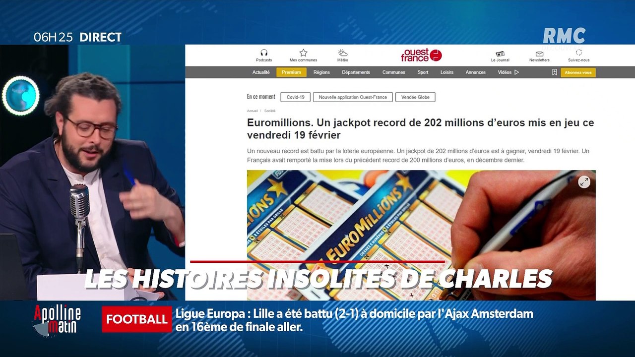 «Les 3 histoires de Charles Magnien » : Le jackpot record de l'EuroMillion, le pouvoir japonais invite des femmes silencieuses dans ses réunions et les attributs physiques qui font les meilleurs amants - 19/02