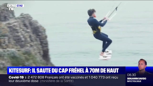 Un jeune kitesurfeur se jette des falaises du cap Fréhel et raconte son incroyable saut sur BFMTV