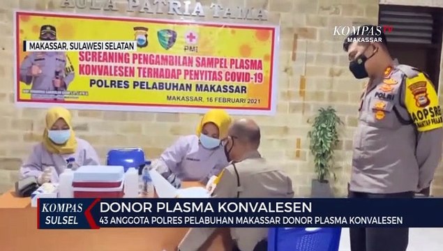 43 Anggota Polres Pelabuhan Makassar Donor Plasma Konvalesen