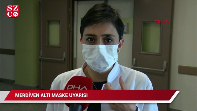 Merdiven altı maske uyarısı
