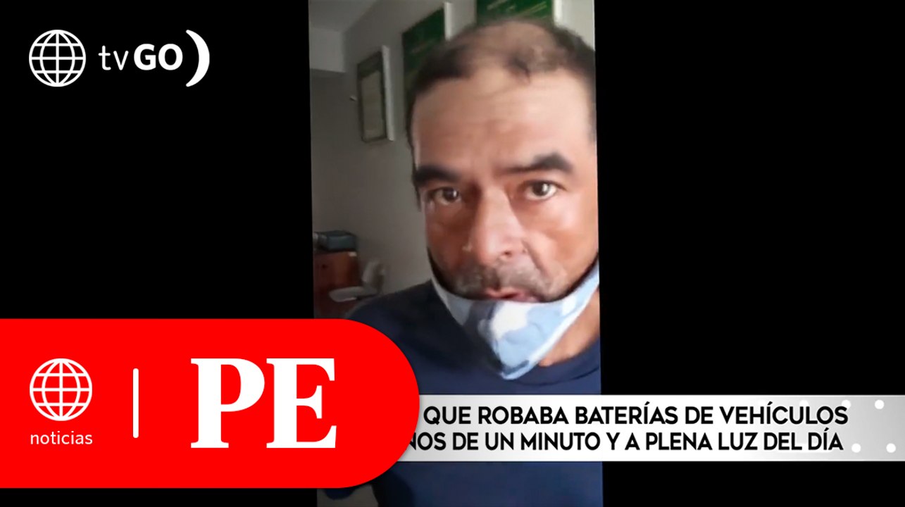 Capturan a hombre que robaba baterías de vehículos en menos de un minuto | Primera Edición