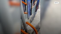 Tram can’t close doors due to heavy snowfall​