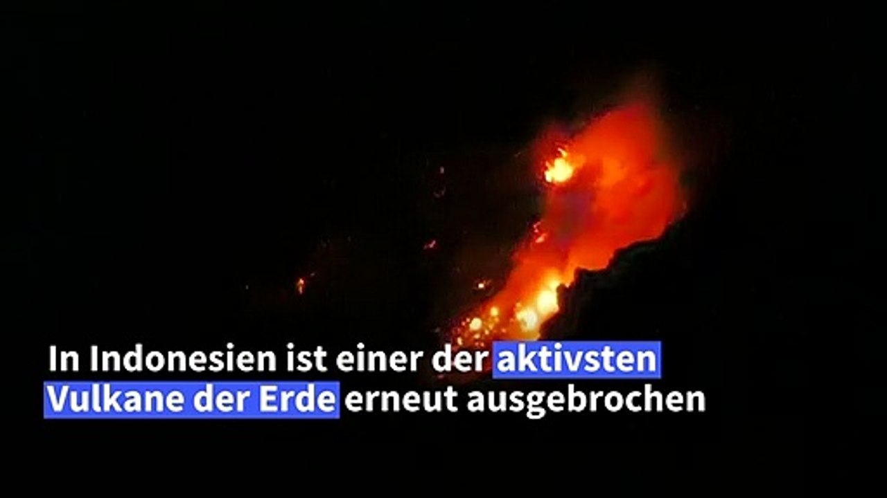 Vulkan Merapi auf Indonesien spuckt Lava