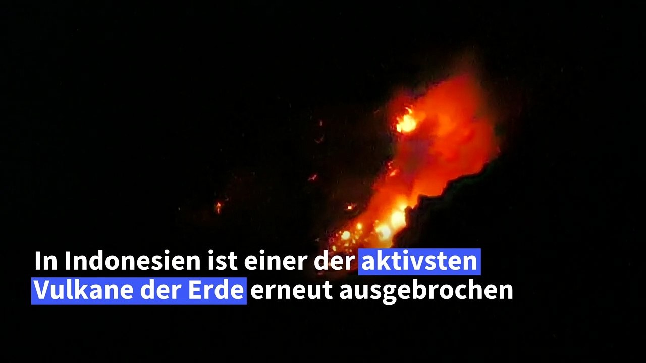Vulkan merapi auf indonesien spuckt lava