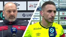 J26 Ligue 2 BKT : Les réactions de P.Dupraz et A.Gonçalves après EA Guingamp 2-2 SMCaen