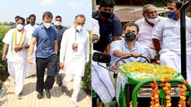 Rahul Gandhi Rides Tractor ట్రాక్టర్ డ్రైవర్ గా మారిన రాహుల్ గాంధీ…!!