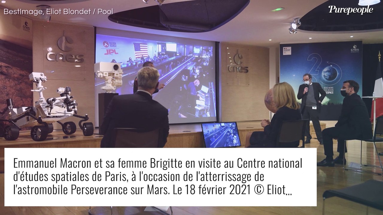 Brigitte et Emmanuel Macron, couple assorti pour l'exploit de "Perseverance"