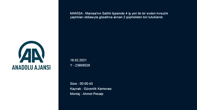 MANİSA - Ev ve iş yerlerinden hırsızlık yapan 2 şüpheliden biri tutuklandı